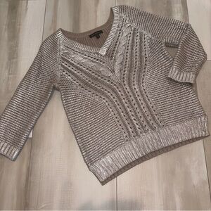 Banana Republic Women's Metallic Cotton Sweater Size Small